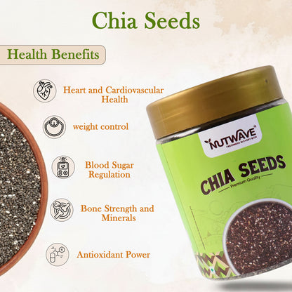 Nutwave Premium Quality Chia Seeds – Healthy Superfood for Daily Nutrition (150 gm)