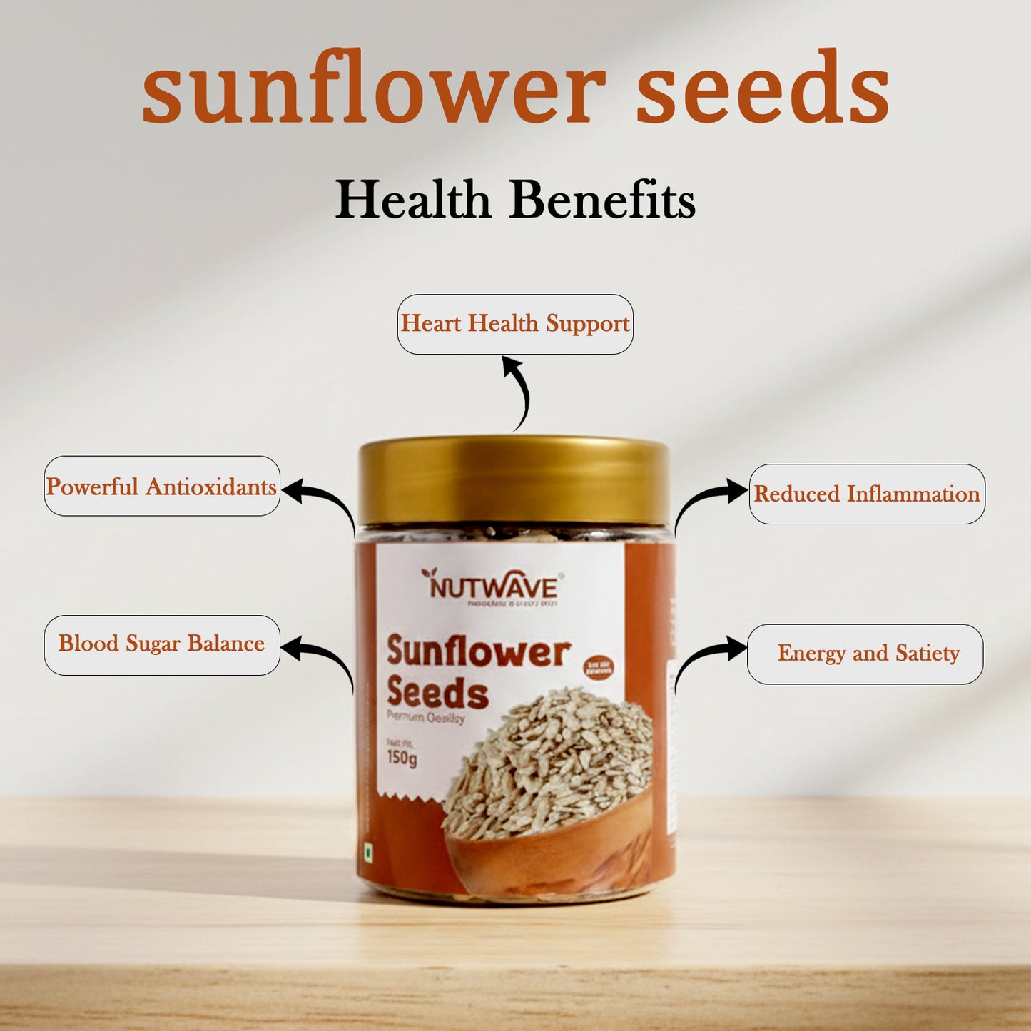 Nutwave Premium Quality Sunflower Seeds – Healthy & Crunchy Superfood (150 gm)
