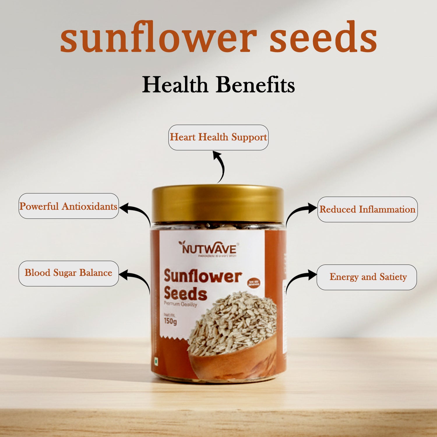 Nutwave Premium Quality Sunflower Seeds – Healthy & Crunchy Superfood (150 gm)