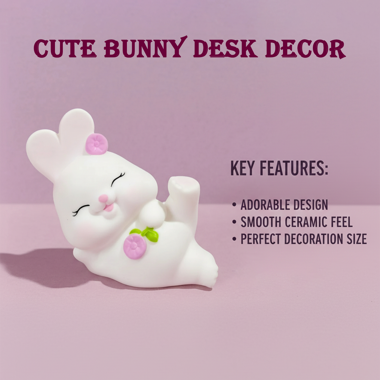 Cute Sleeping Bunny Mini Figurine for Kids Room & Desk Decoration