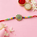 Rakhi – Elegant multicolor beads & stone centerpiece for Rakshabandhan