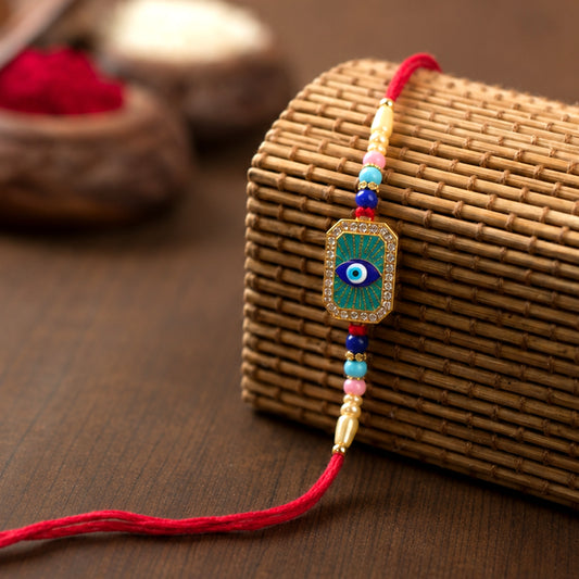 Colorful Evil Eye Designer Rakhi with Beads (1 Pc)