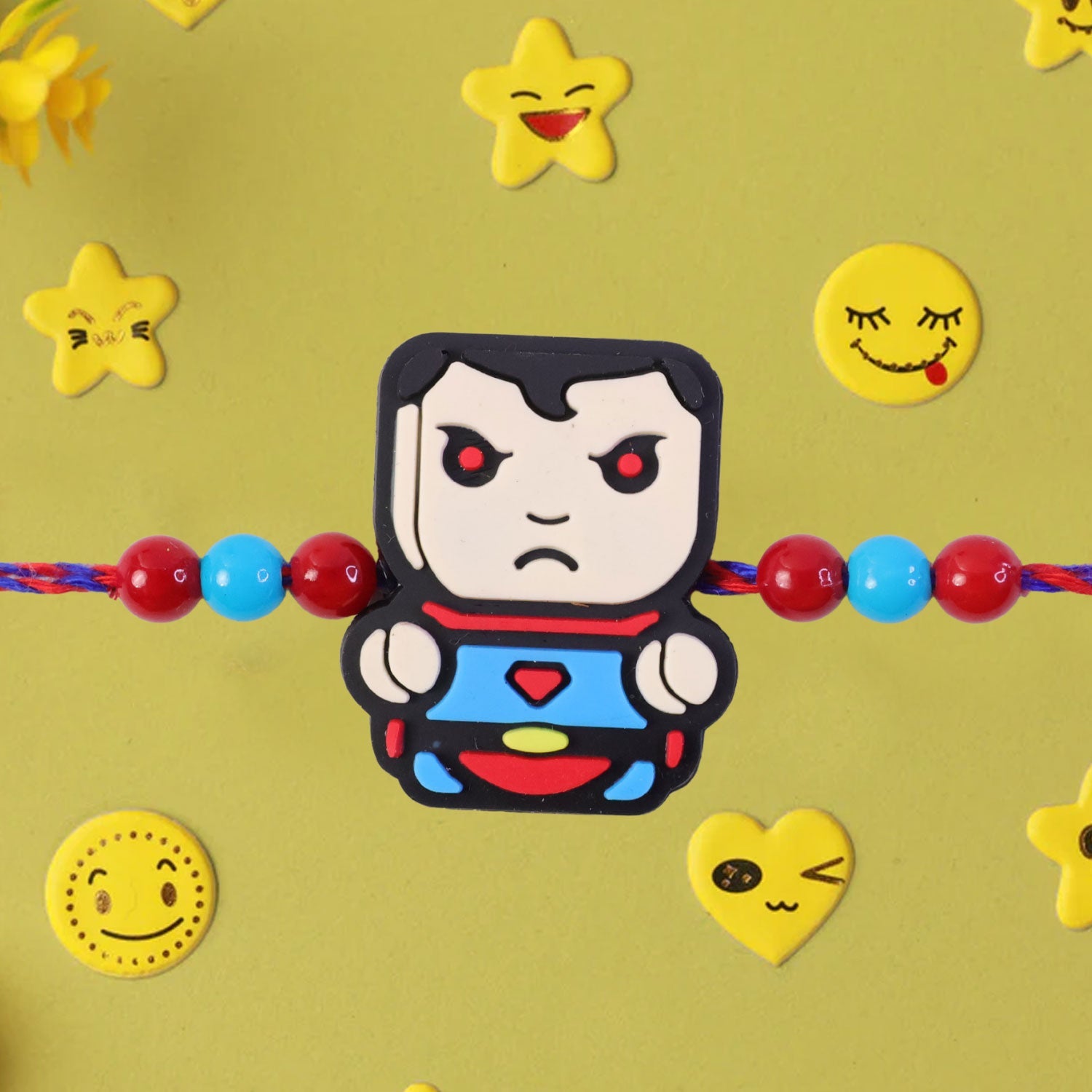 Superhero Cartoon Character Kids Designer Beaded Rakhi for Brother