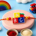 Kids Beaded Rakhi for Brother - Alphabet Blocks Cartoon Design