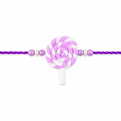 Swirl Lollipop Kids Designer Pearl Beaded Rakhi for Brother