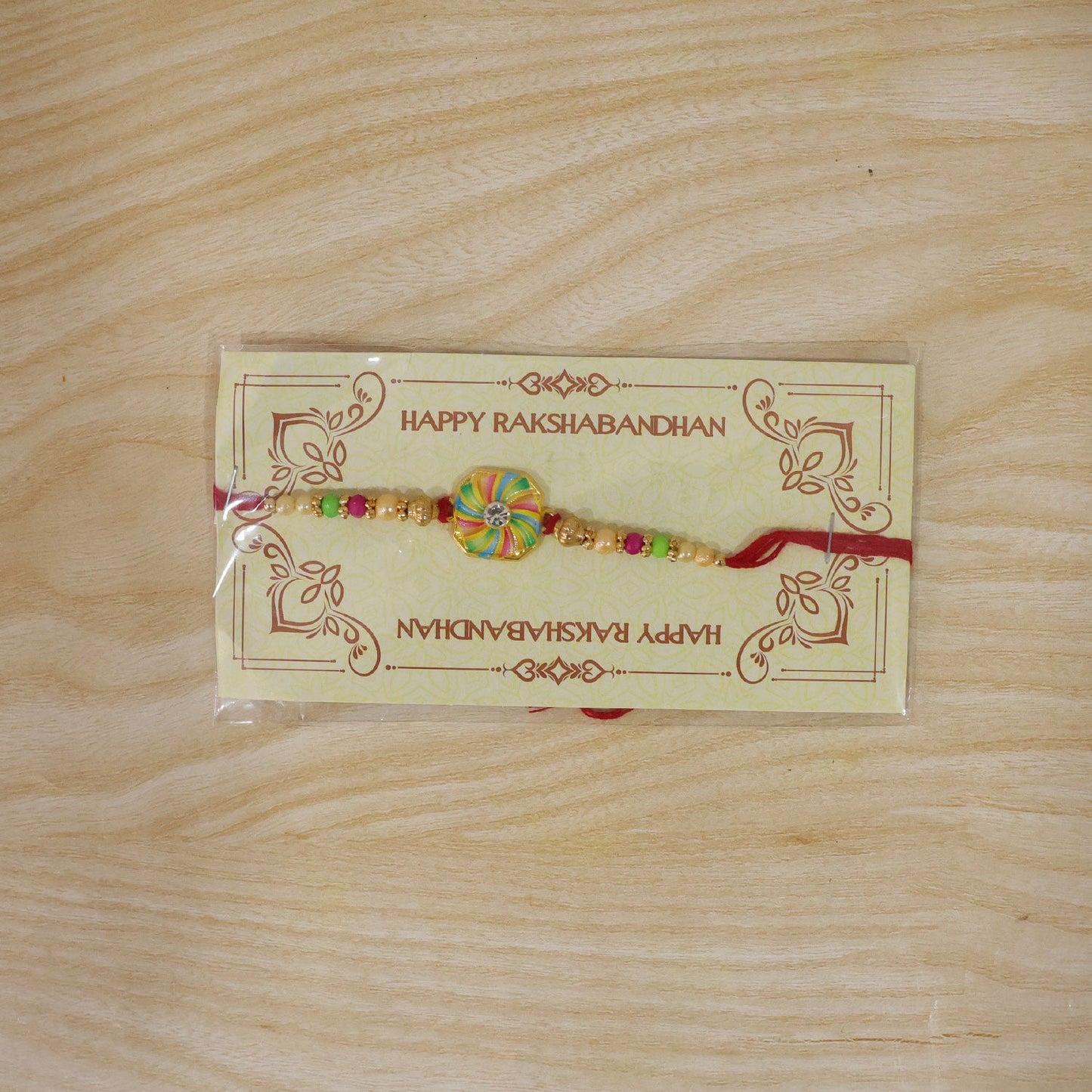 Pinwheel Meenakari Sparkling Stone Designer Rakhi for Brother