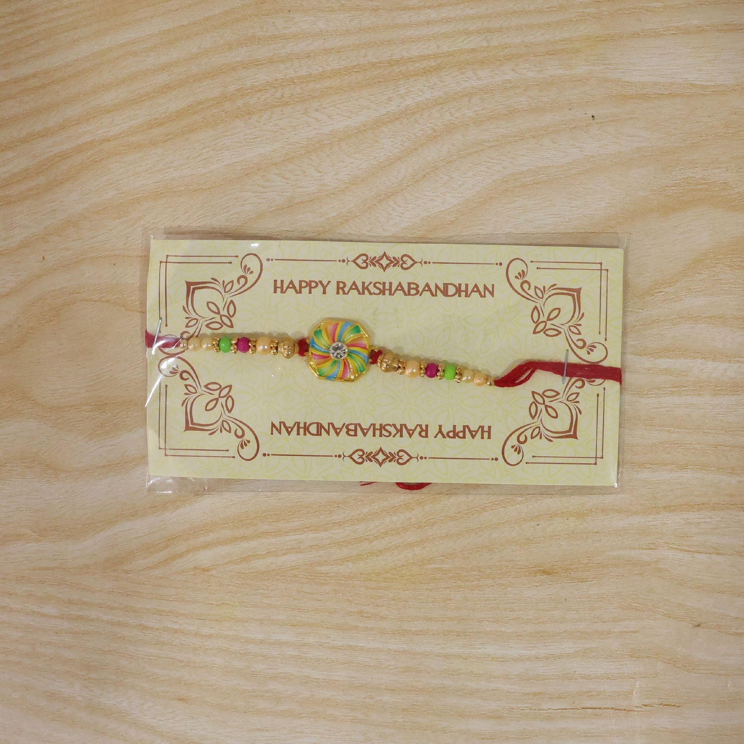 Pinwheel Meenakari Sparkling Stone Designer Rakhi for Brother
