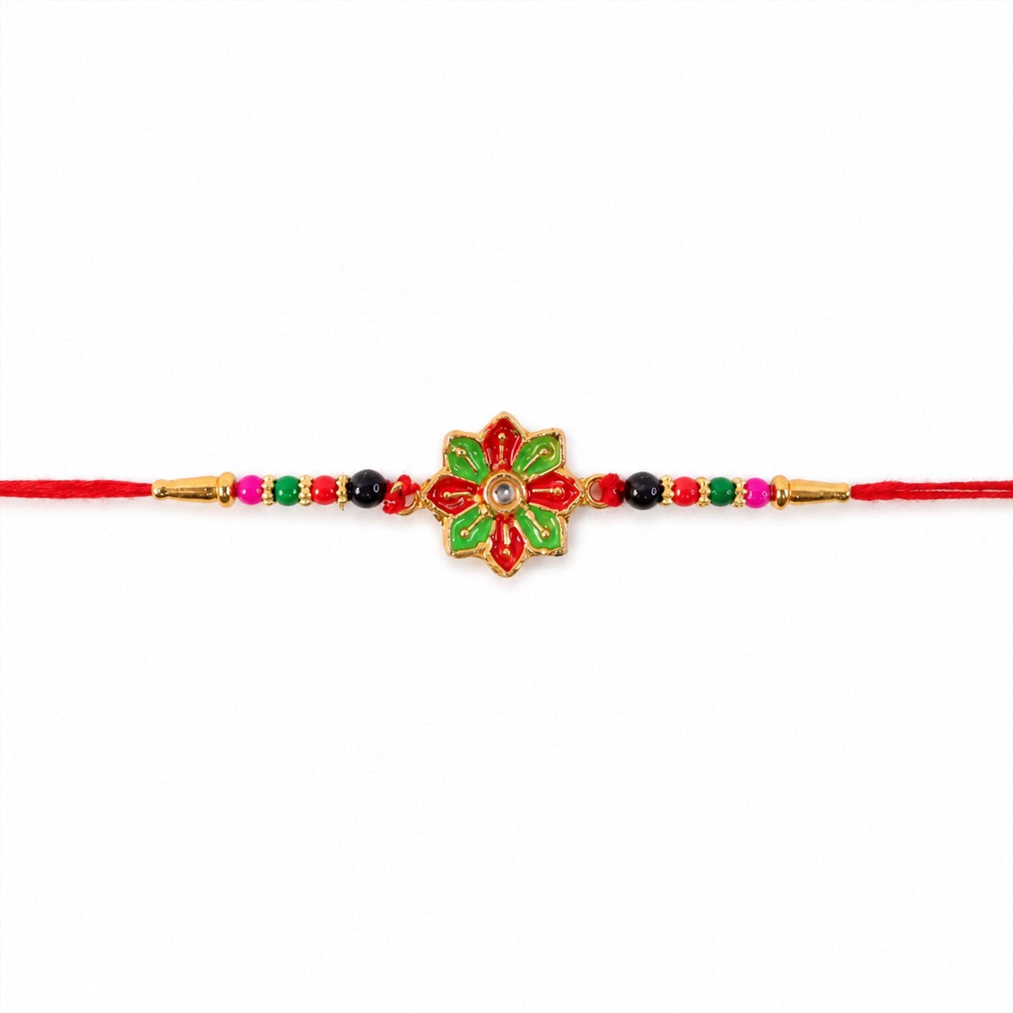 Meenakari Floral Kundan Stone Studded Designer Rakhi for Brother