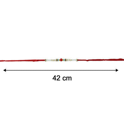 Minimal Bead Bhabhi Rakhi placed as perfect gift option