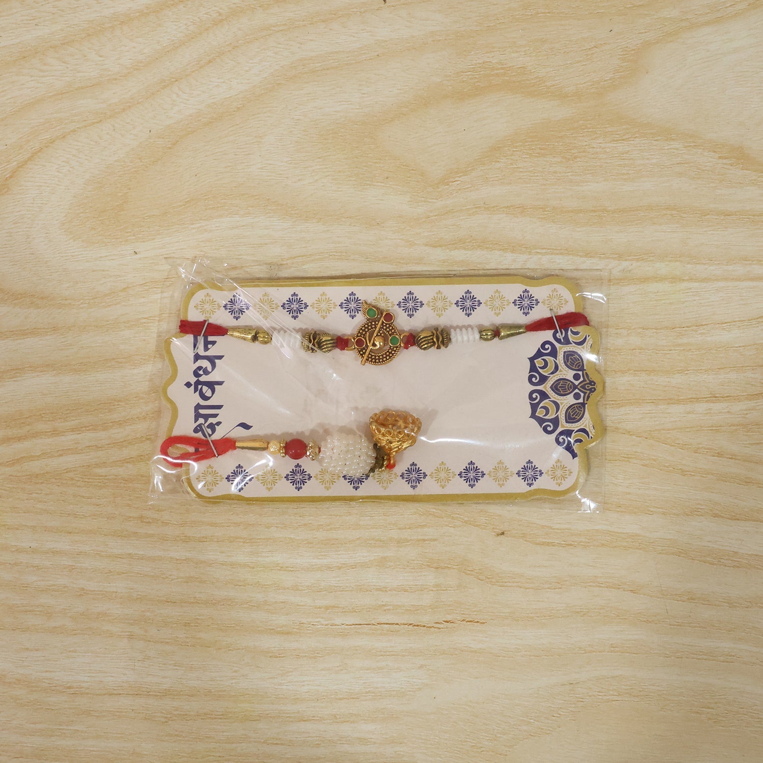Pearl Peacock Bhabhi Rakhi arranged in circular shape