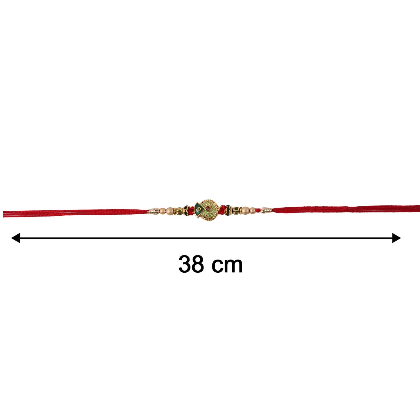 Complete set of Floral Stone Bhabhi Rakhi with Pearl Latkan