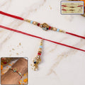 Premium Pearl Bead Bhabhi Lumba Rakhi – Elegant Gift for Raksha Bandhan