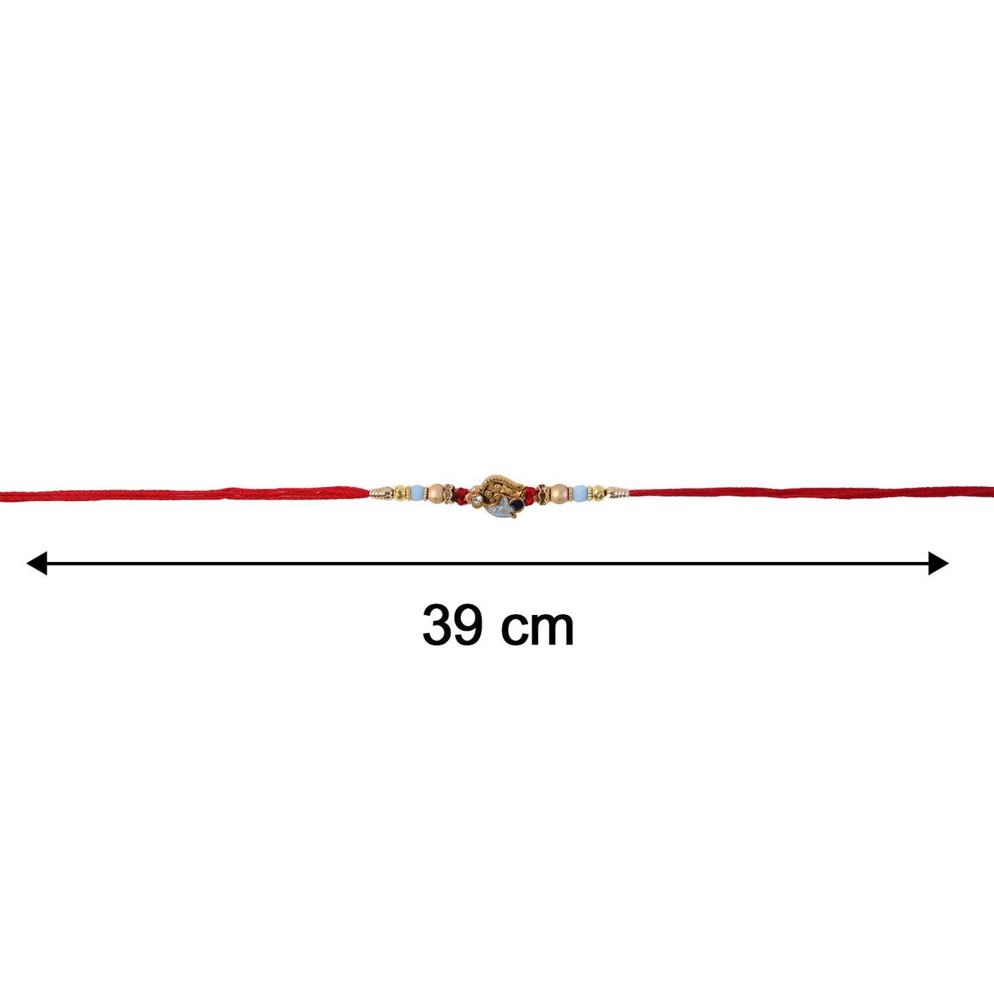 Pearl Bead Bhabhi Rakhi colorful latkan accessory full detail