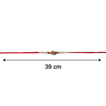 Pearl Bead Bhabhi Rakhi colorful latkan accessory full detail