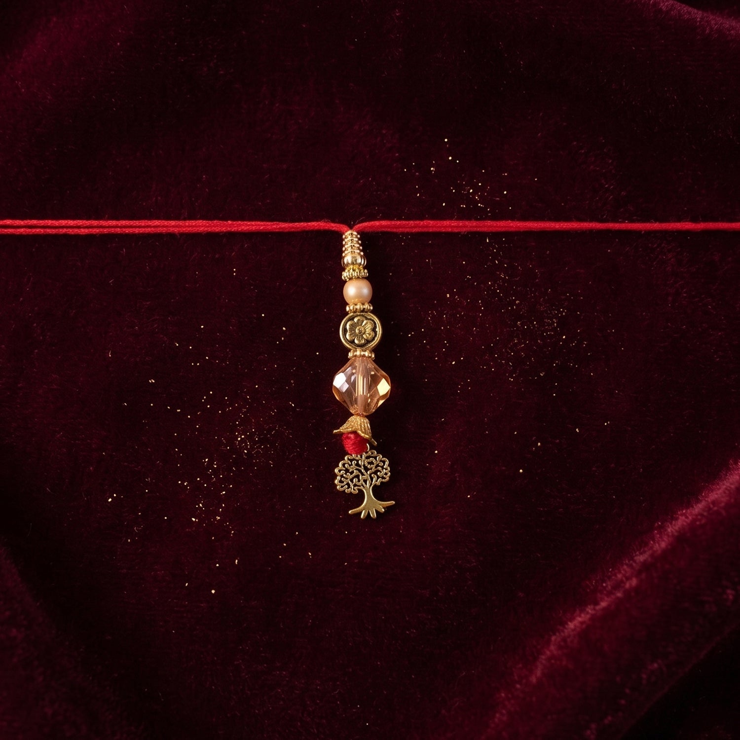 Golden Peacock Bhabhi Rakhi hand-held view