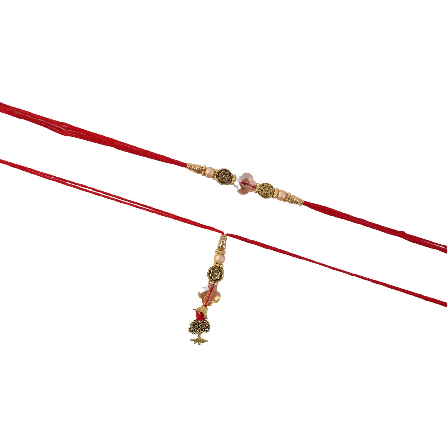 Golden Peacock Bhabhi Rakhi full design view