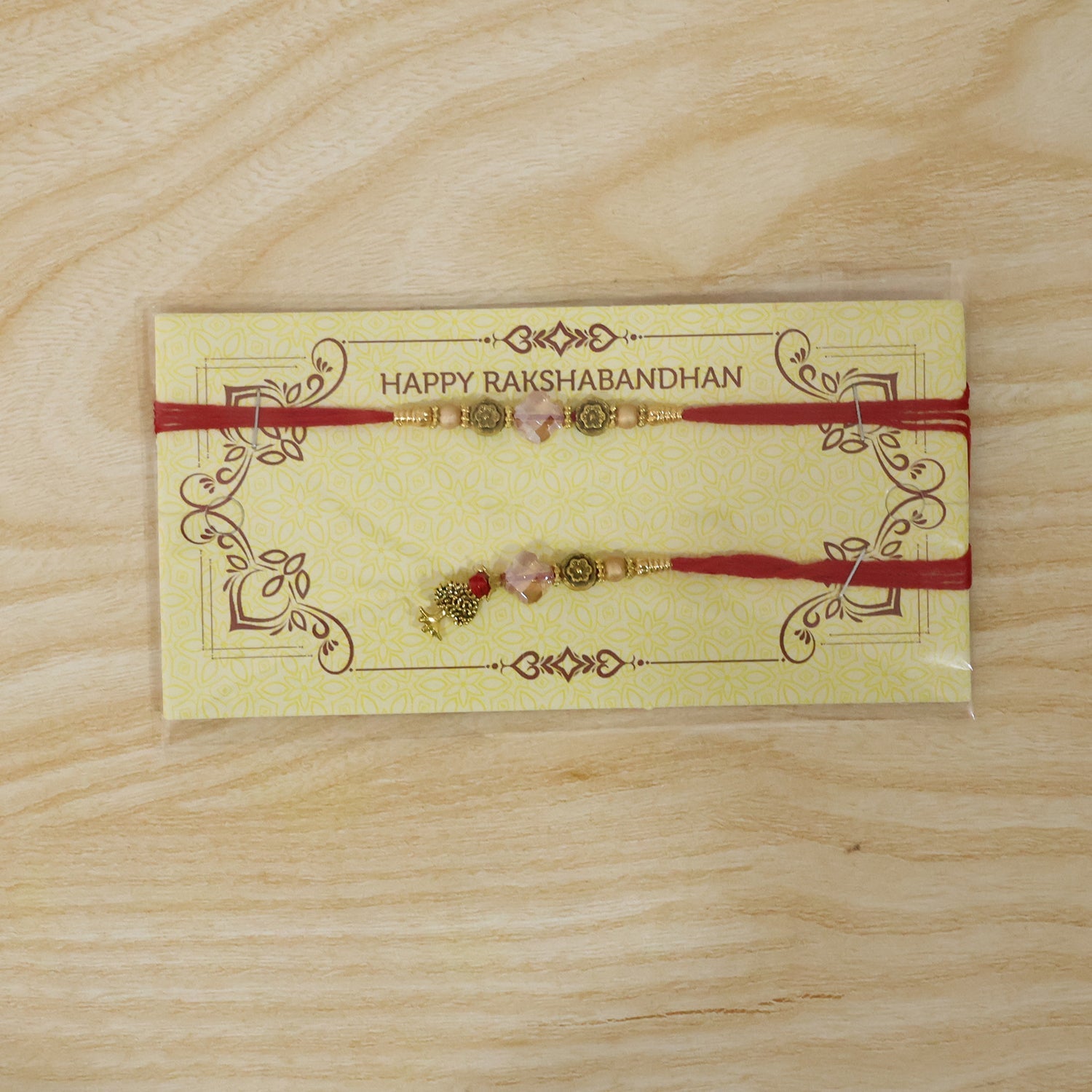 Golden Peacock Bhabhi Rakhi side angle
