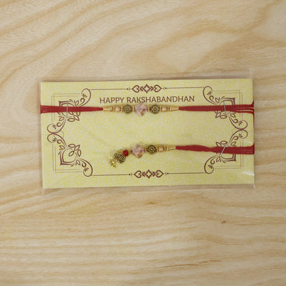 Golden Peacock Bhabhi Rakhi side angle