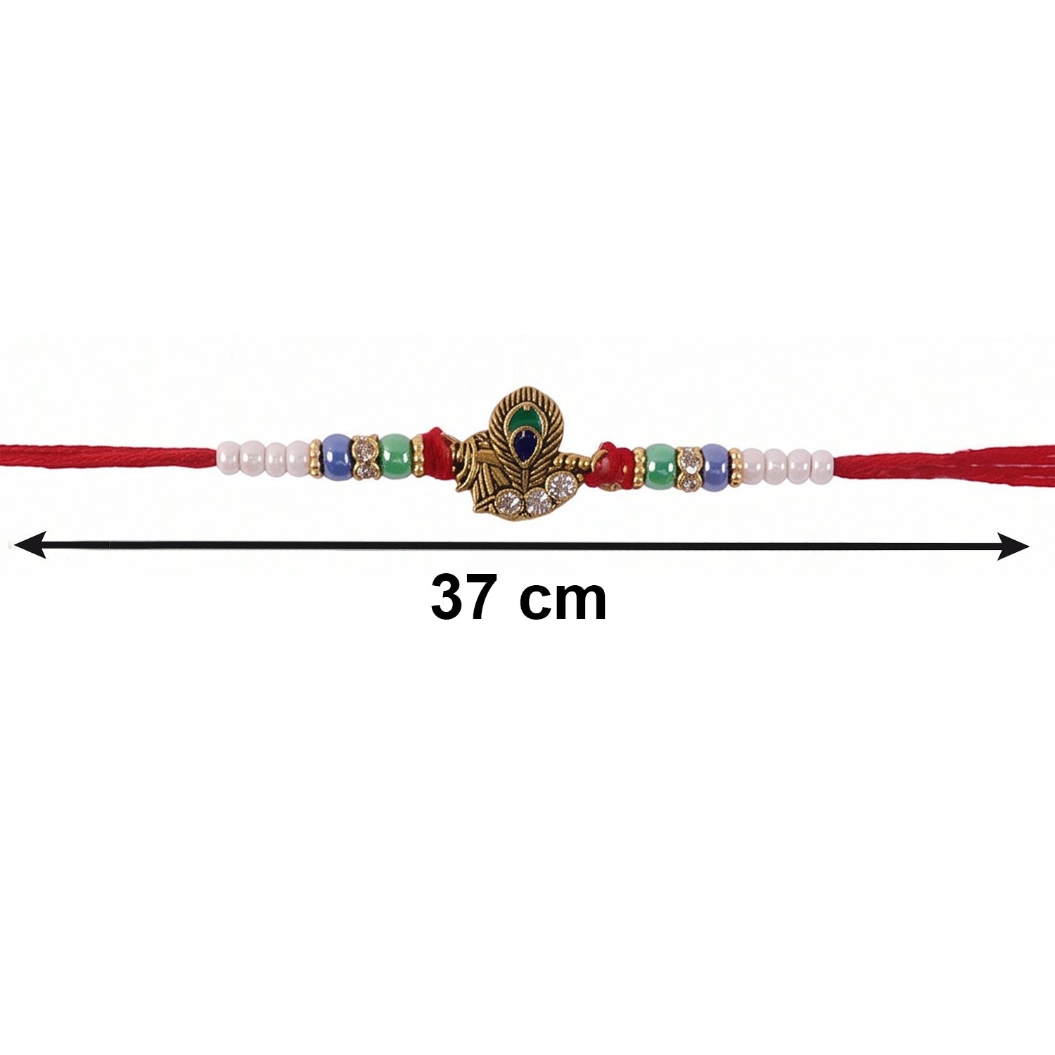 Pearl Cluster Bhabhi Rakhi with intricate charm detail