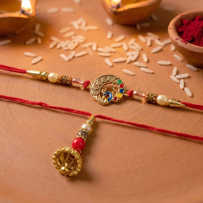 Antique Coin Bhabhi Rakhi showing traditional design