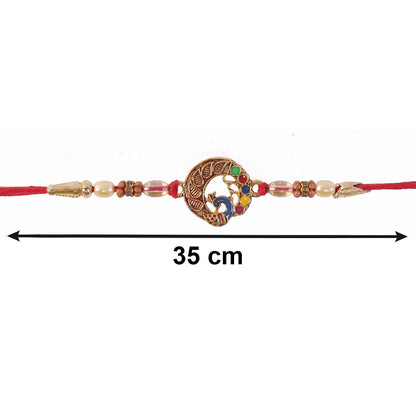 Handcrafted Antique Coin Bhabhi Rakhi with thread details