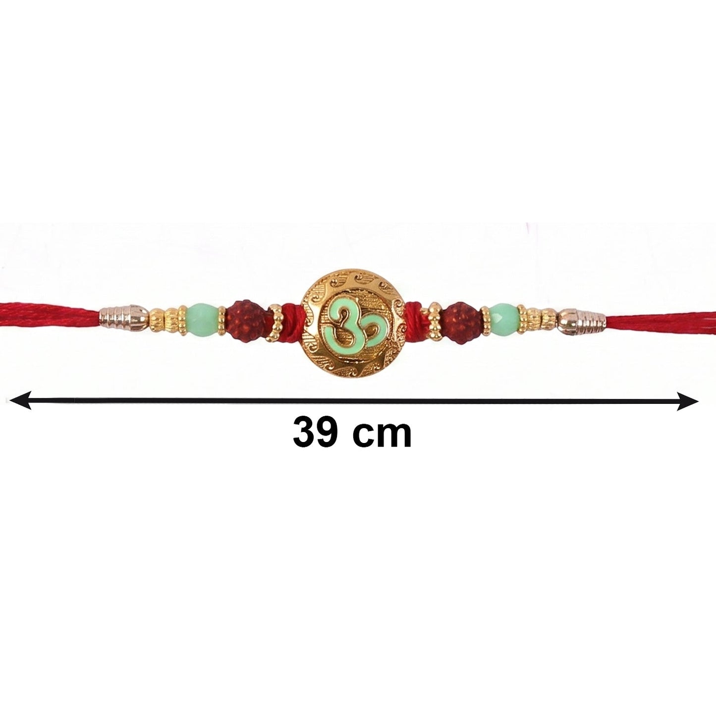 Close-up of pearl beads on Swirl Coin Bhabhi Rakhi