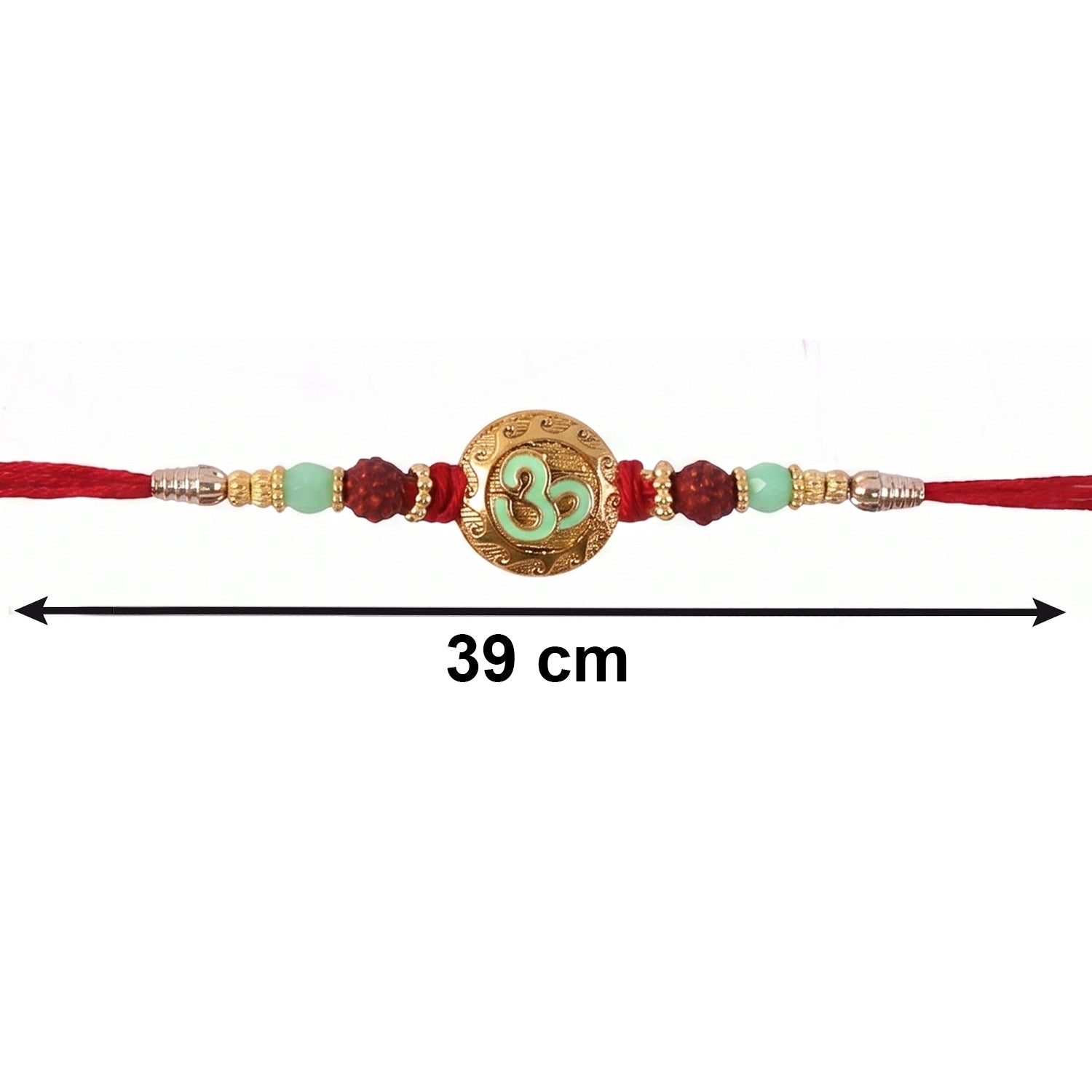 Close-up of pearl beads on Swirl Coin Bhabhi Rakhi