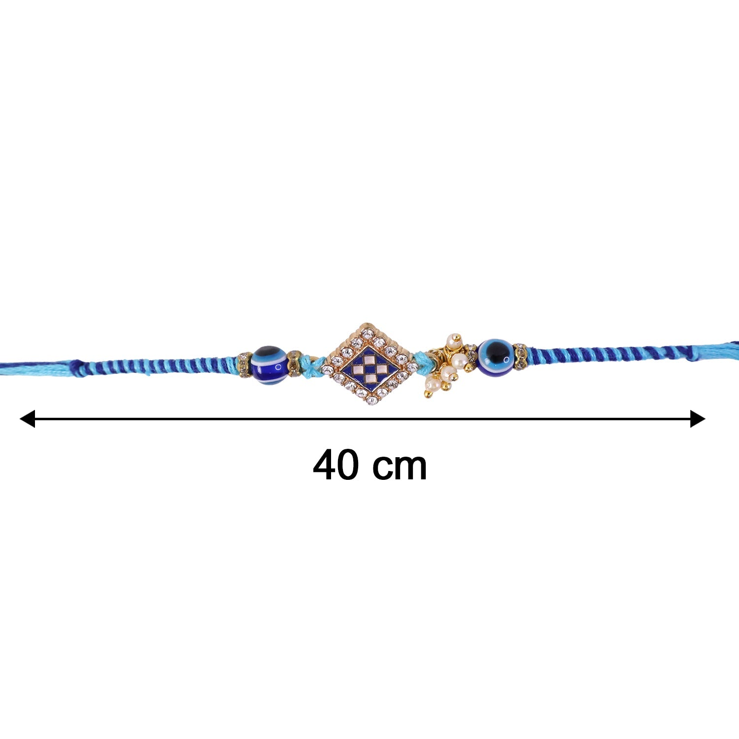 Packaged Pearl Bhabhi Rakhi with twin charms and packaging