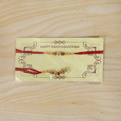 Close-up of stone details on Bhabhi Rakhi