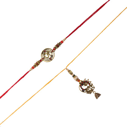 Spiral Charm Bhabhi Rakhi antique drop detail