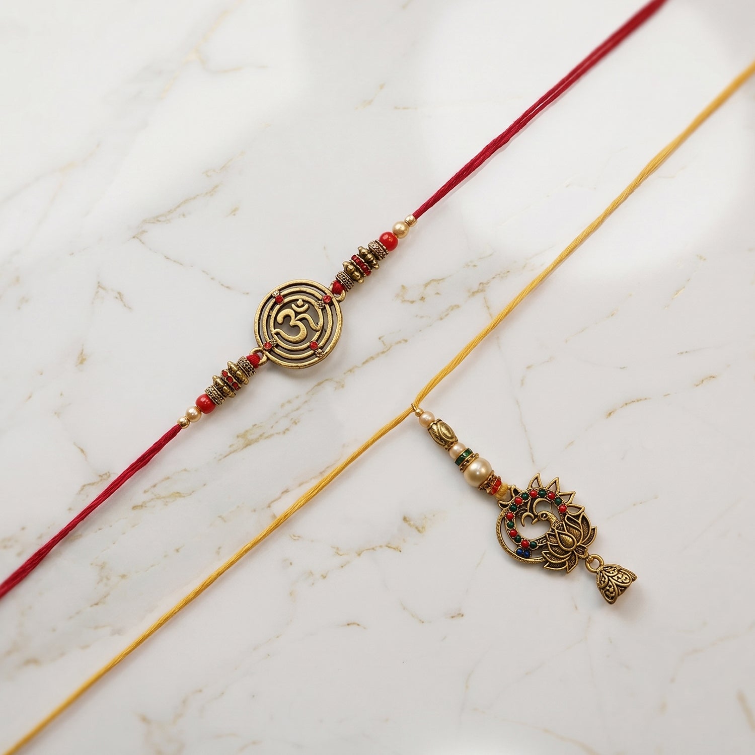 Spiral Charm Bhabhi Rakhi charm closeup