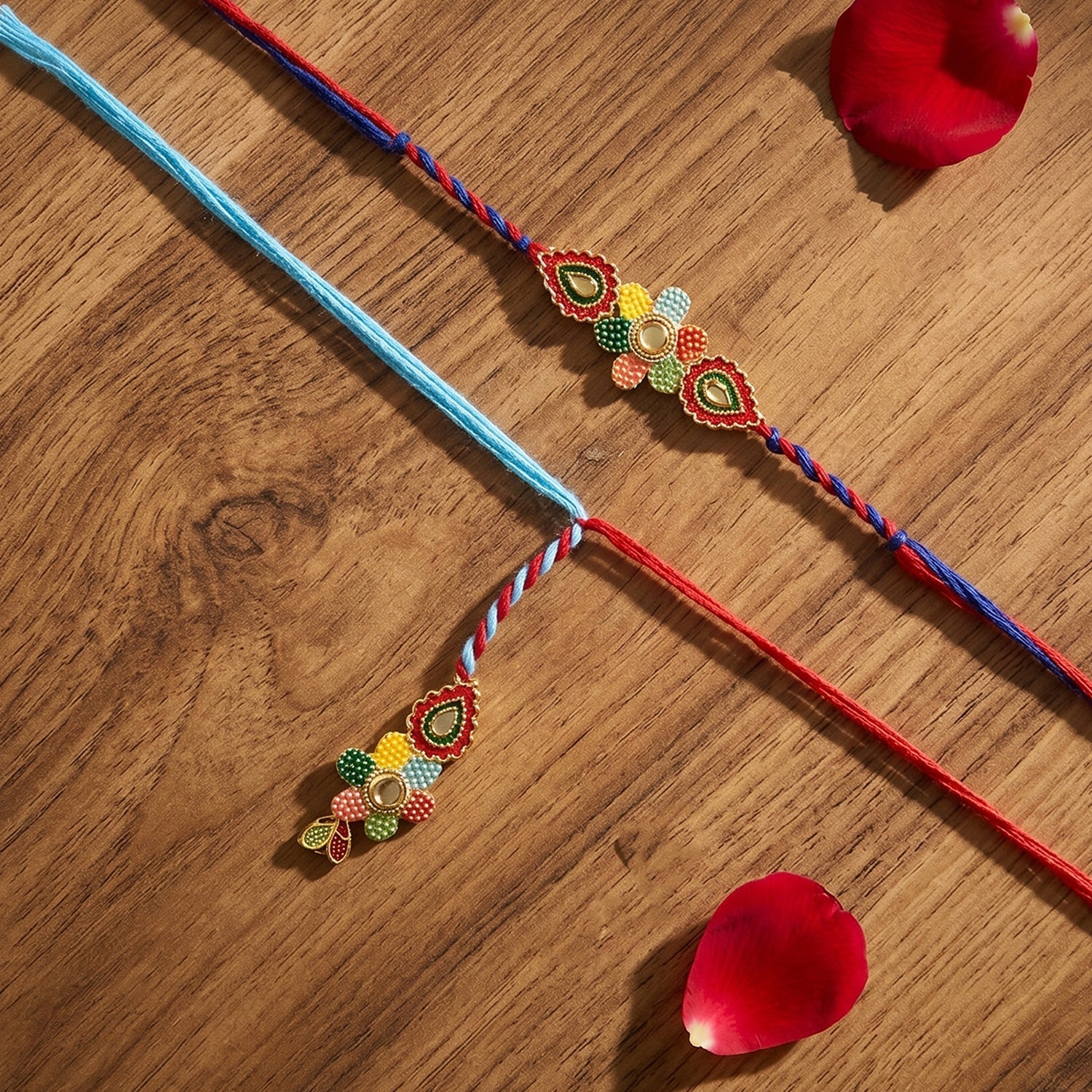 Premium quality multicolor bhabhi rakhi with skin-friendly thread