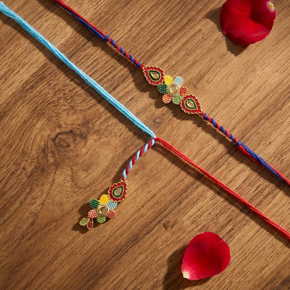 Premium quality multicolor bhabhi rakhi with skin-friendly thread