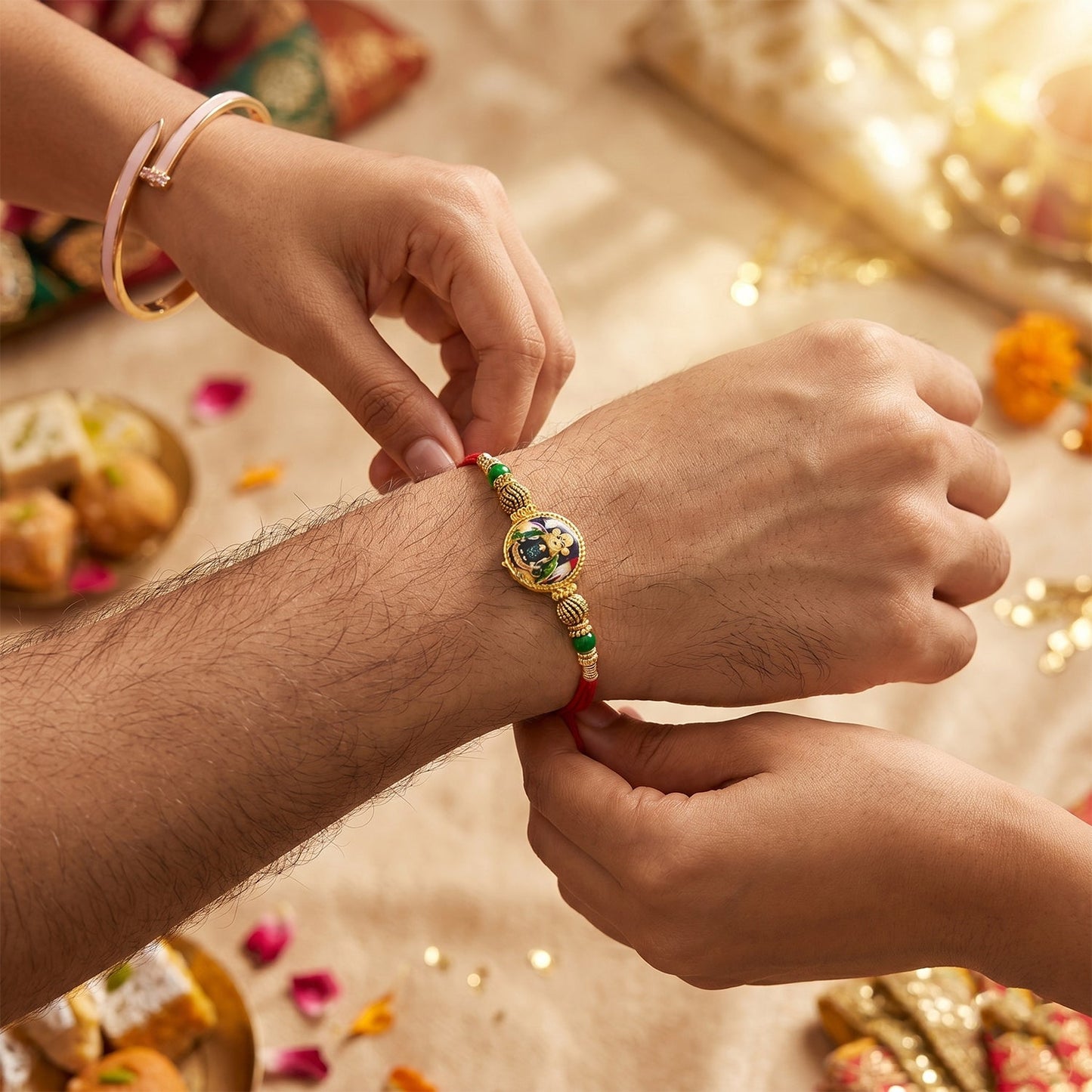 Bead Bhabhi Rakhi offered with festive card