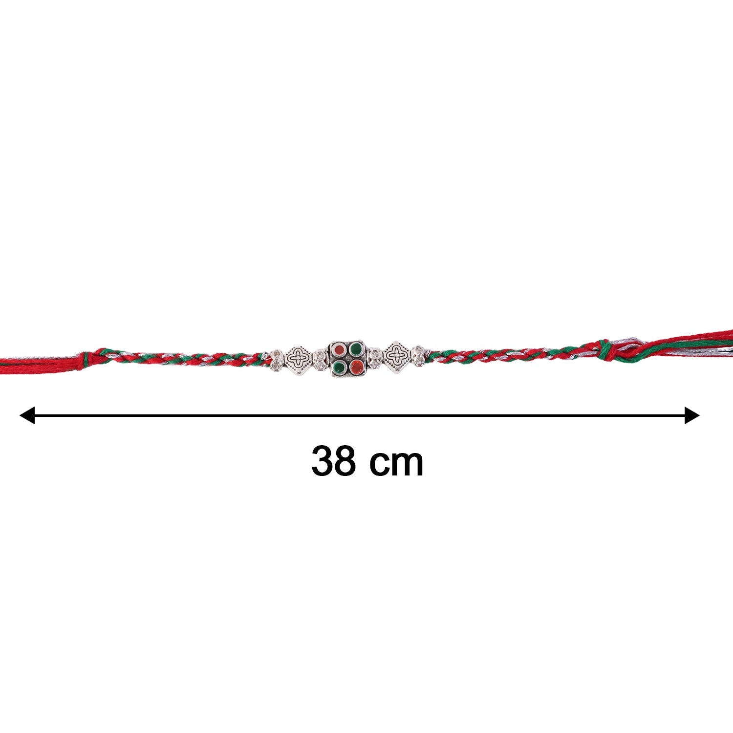 Detailed look at the floral design of the Bhabhi Rakhi