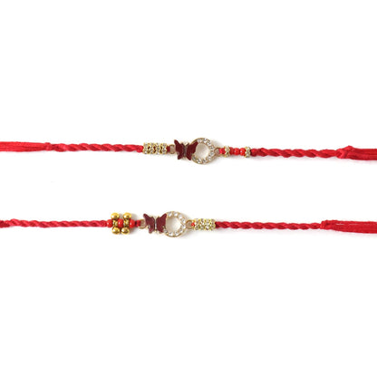 Red thread and mirror stones on Bhabhi Rakhi