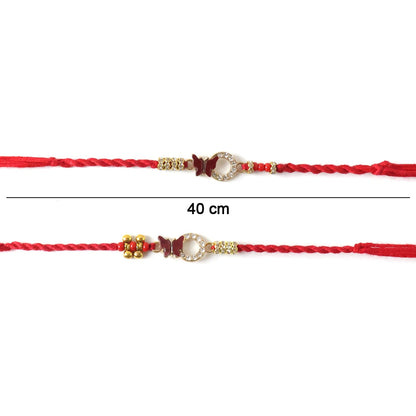 Elegant Mirror Stone Bhabhi Rakhi with traditional design