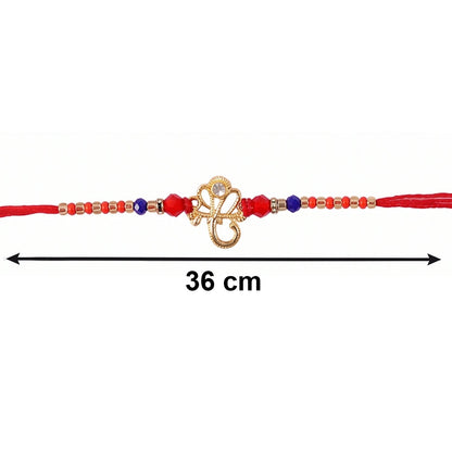 Side view of Om Charm Bhabhi Rakhi showing charm detail