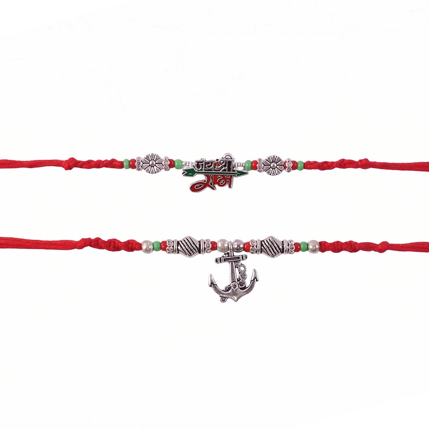 Bhaiya Bhabhi Rakhi Pair displayed on a decorative background