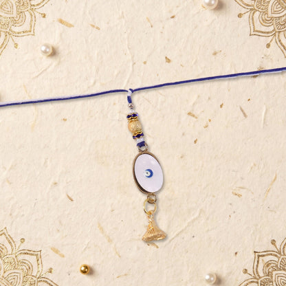 Evil Eye Bhabhi Rakhi full length with white beads