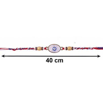 Evil Eye Bhabhi Rakhi thread and latkan detail