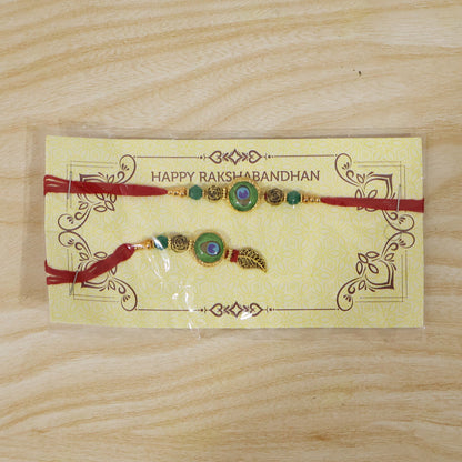 Premium Evil Eye Peacock Bhabhi Rakhi with embroideries