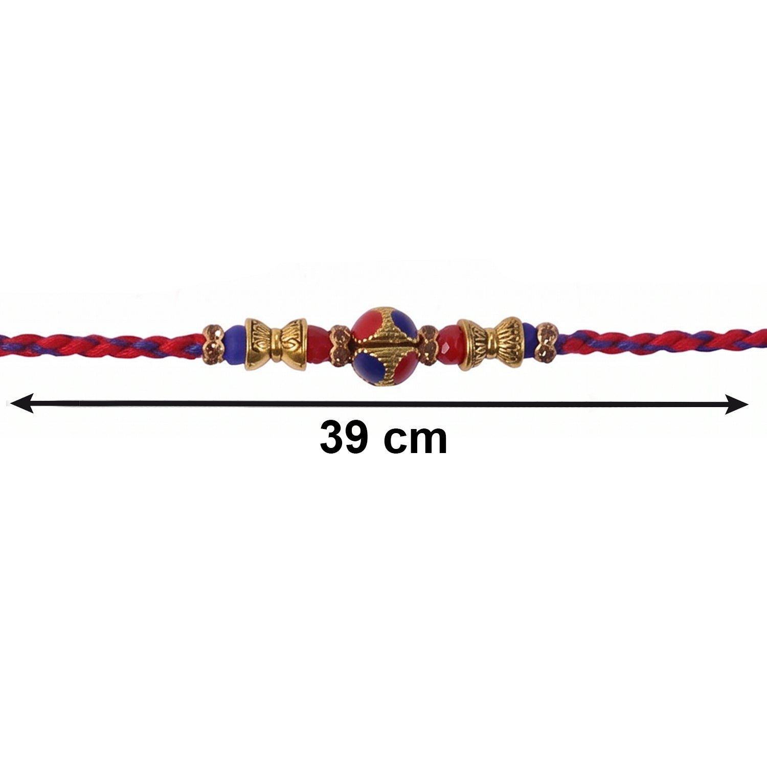 Top view showing Rakhi beads and latkan design