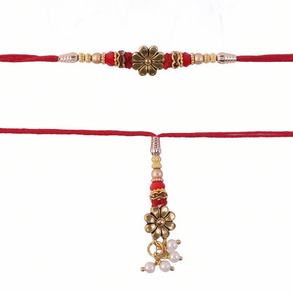 Floral Pearl Bhabhi Rakhi packaging and presentation