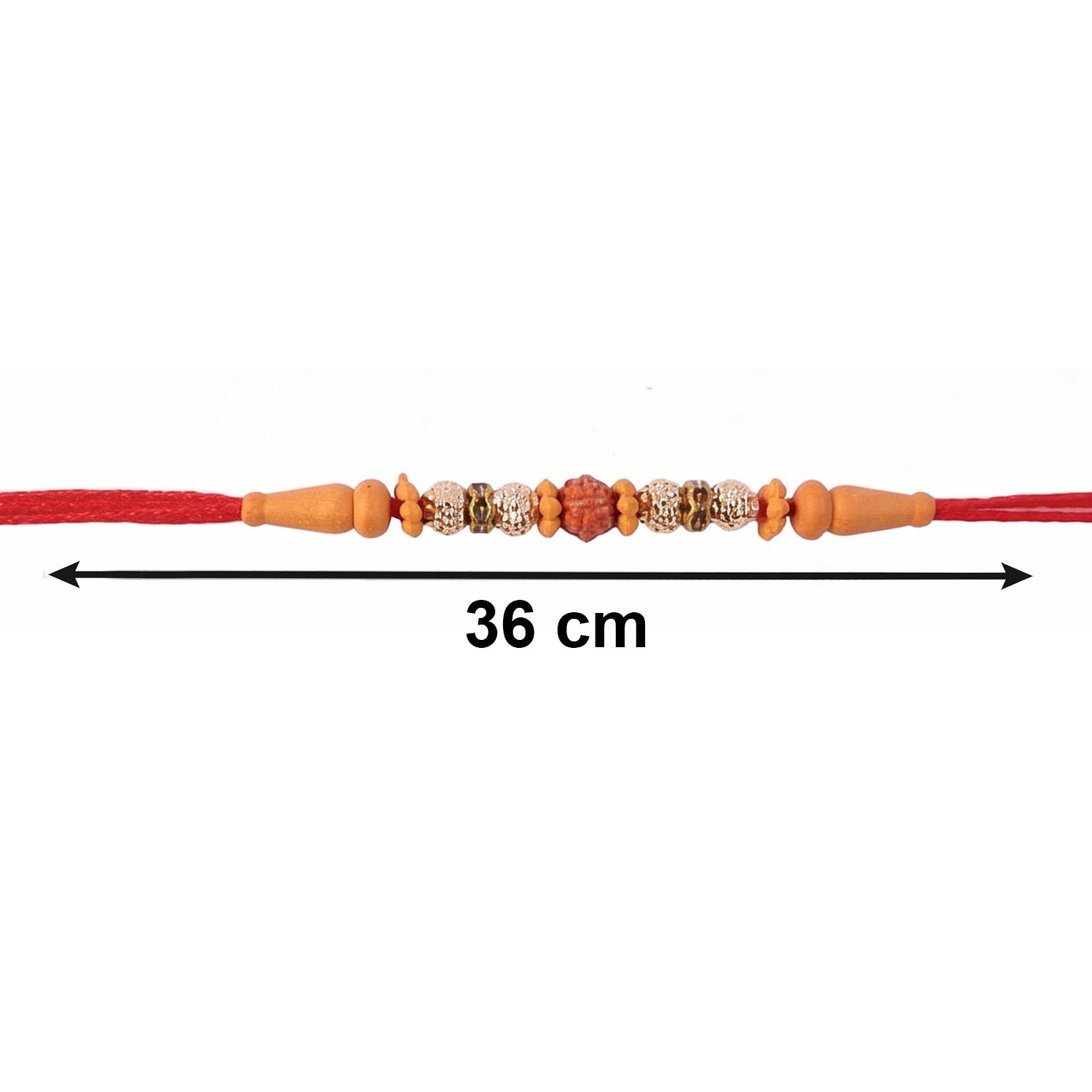 Handcrafted Rudraksha bead Bhabhi Rakhi with spiritual charm