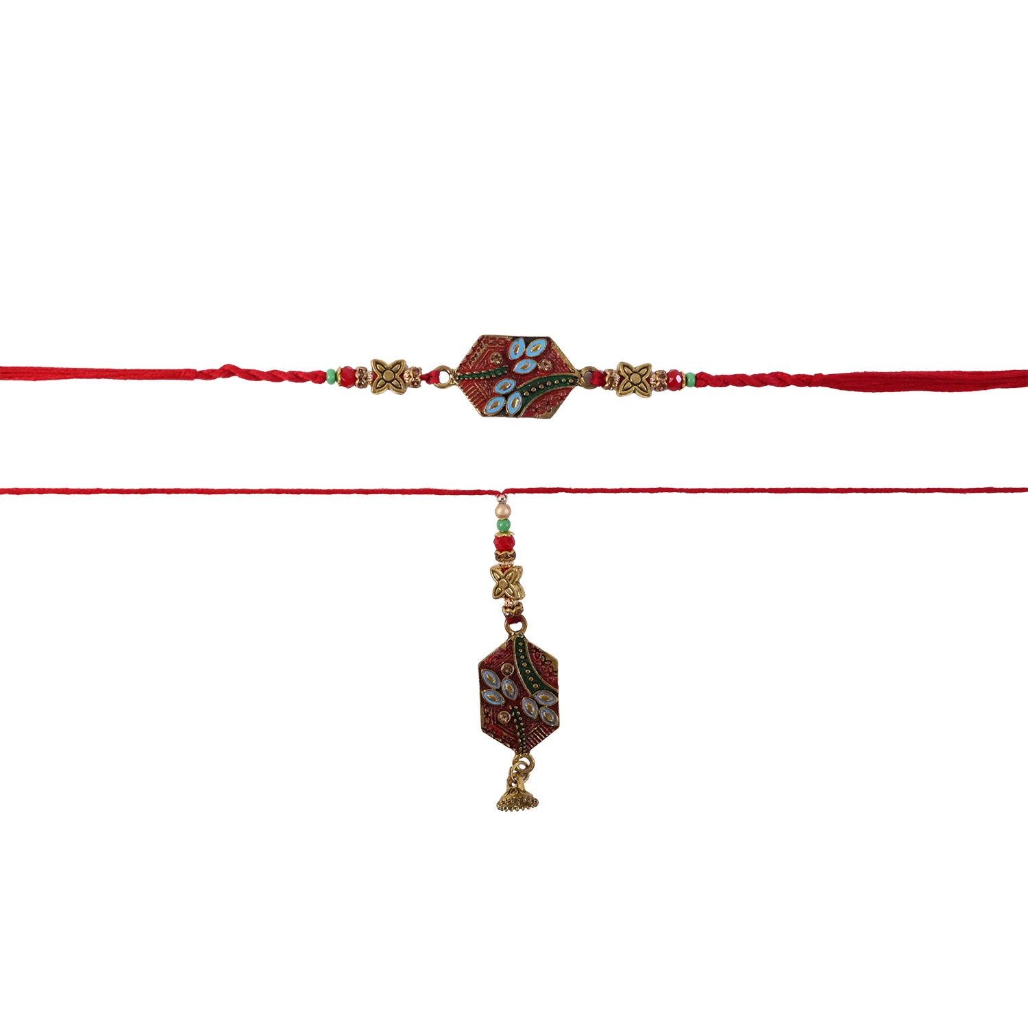 Meenakari Pot Bhabhi Rakhi on hand