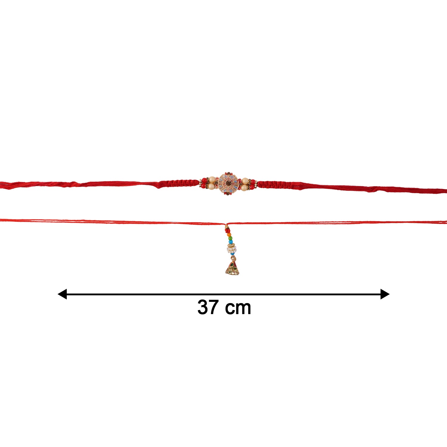 Sunflower Stone Bhabhi Rakhi wrapped with bead latkan