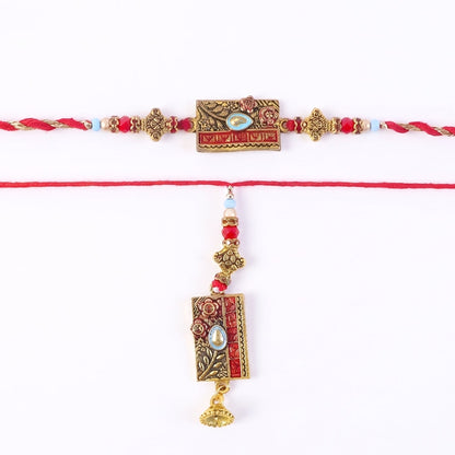 Traditional Rakhi Gift for Bhabhi with Floral and Peacock Design