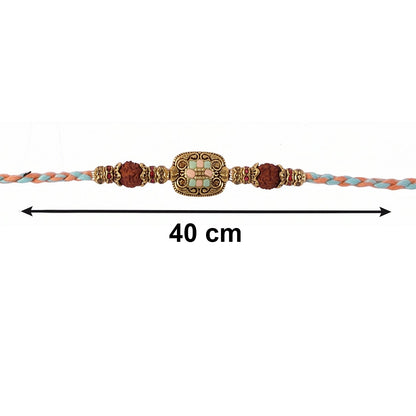 Elegant thread and bead combination on Rakhi