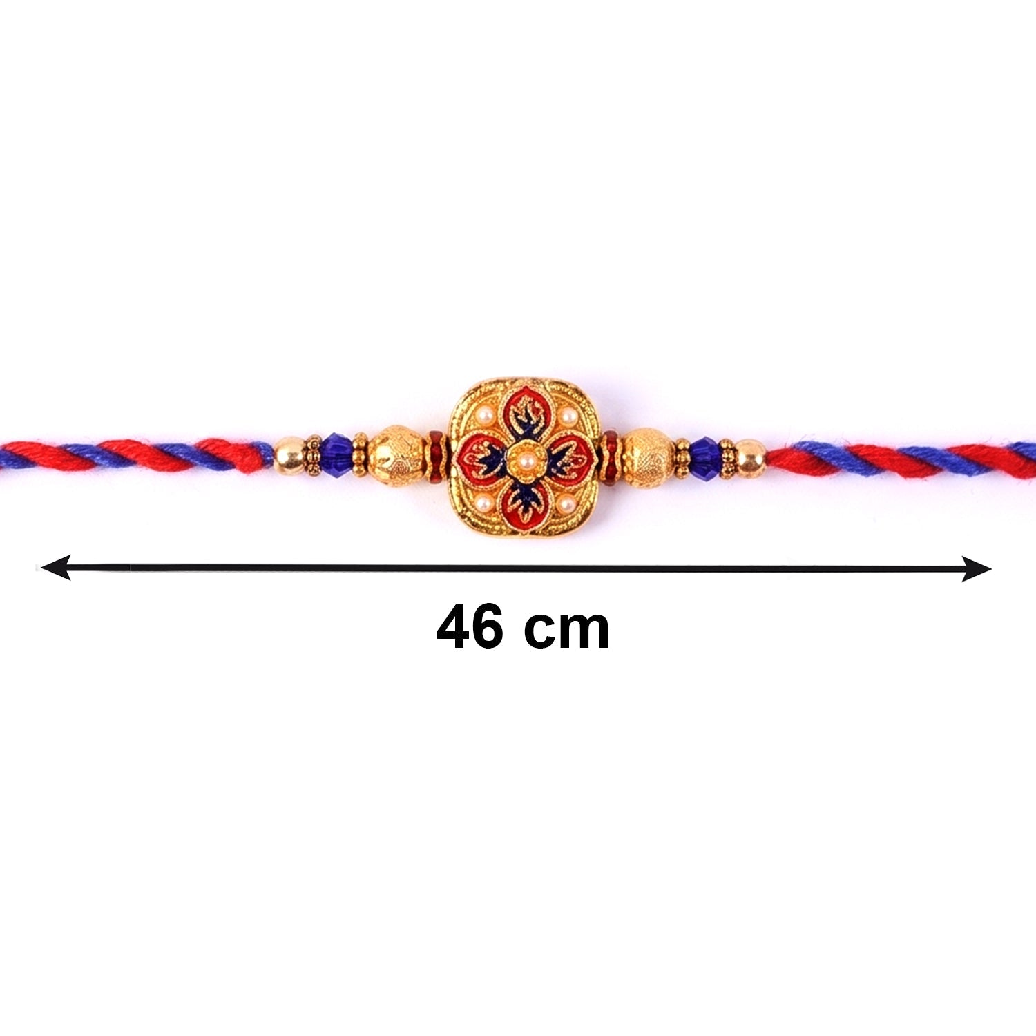 Traditional meenakari rakhi for bhabhi with pearl beads